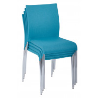 OSP Home Furnishings CWYAS4-CK007 Conway Stacking Chair in Aqua Fabric,, 4-Pack